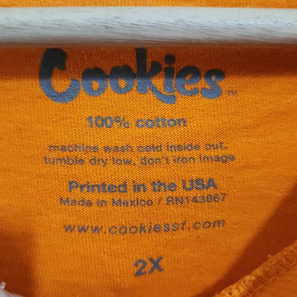 Vintage Cookies Brand Orange Graphic Tee Men Size XXL - Picture 9 of 11